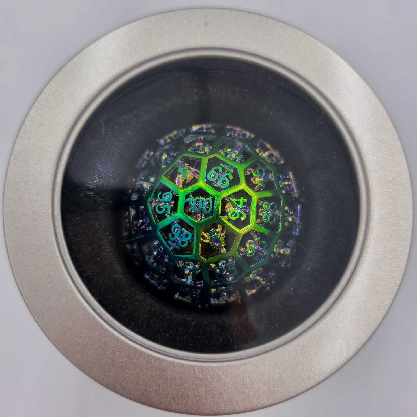 Rainbow Hollow Metal D100 DND Dice