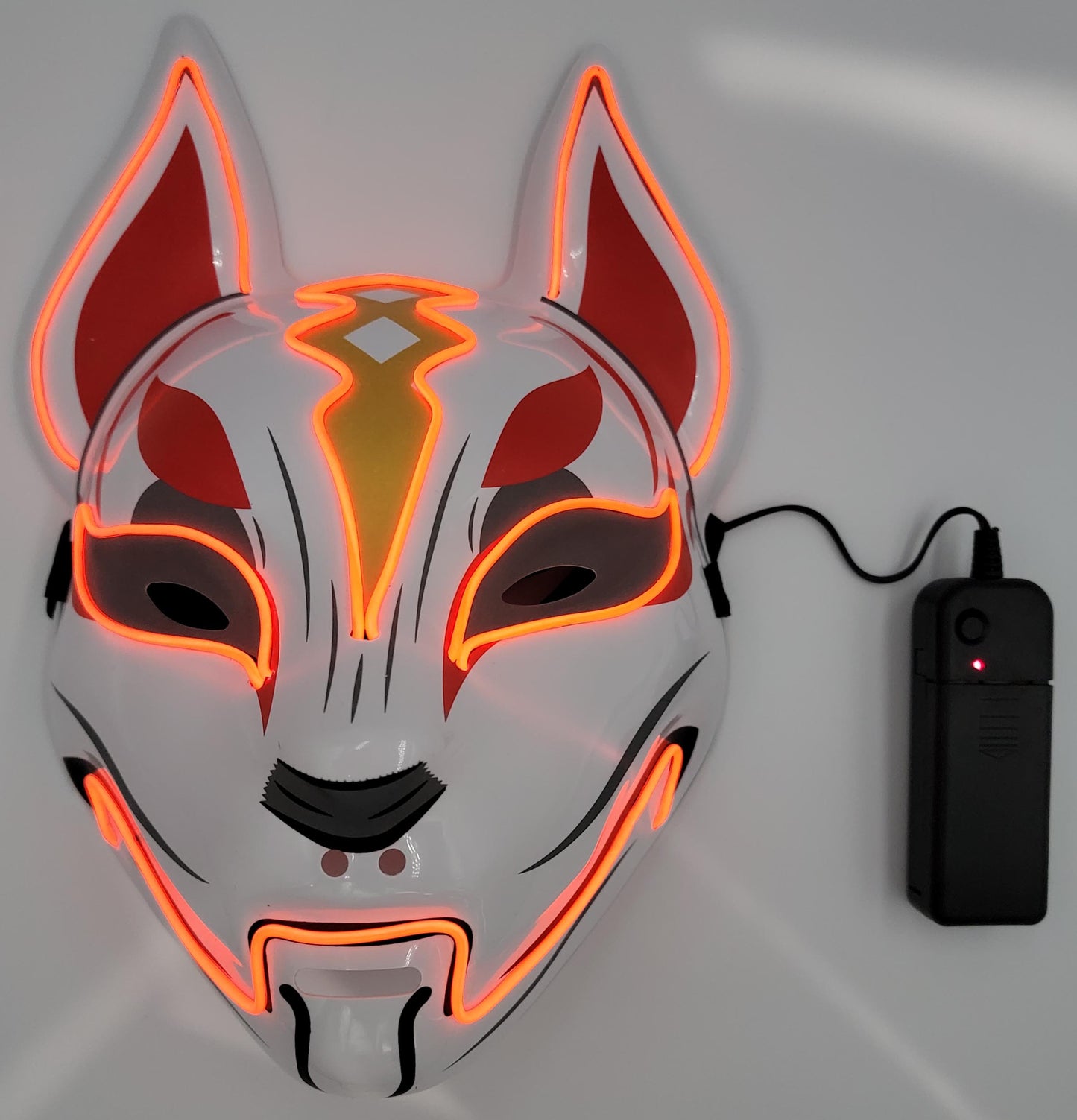 LED Light Up Kitsune Fox Mask Costume Cosplay