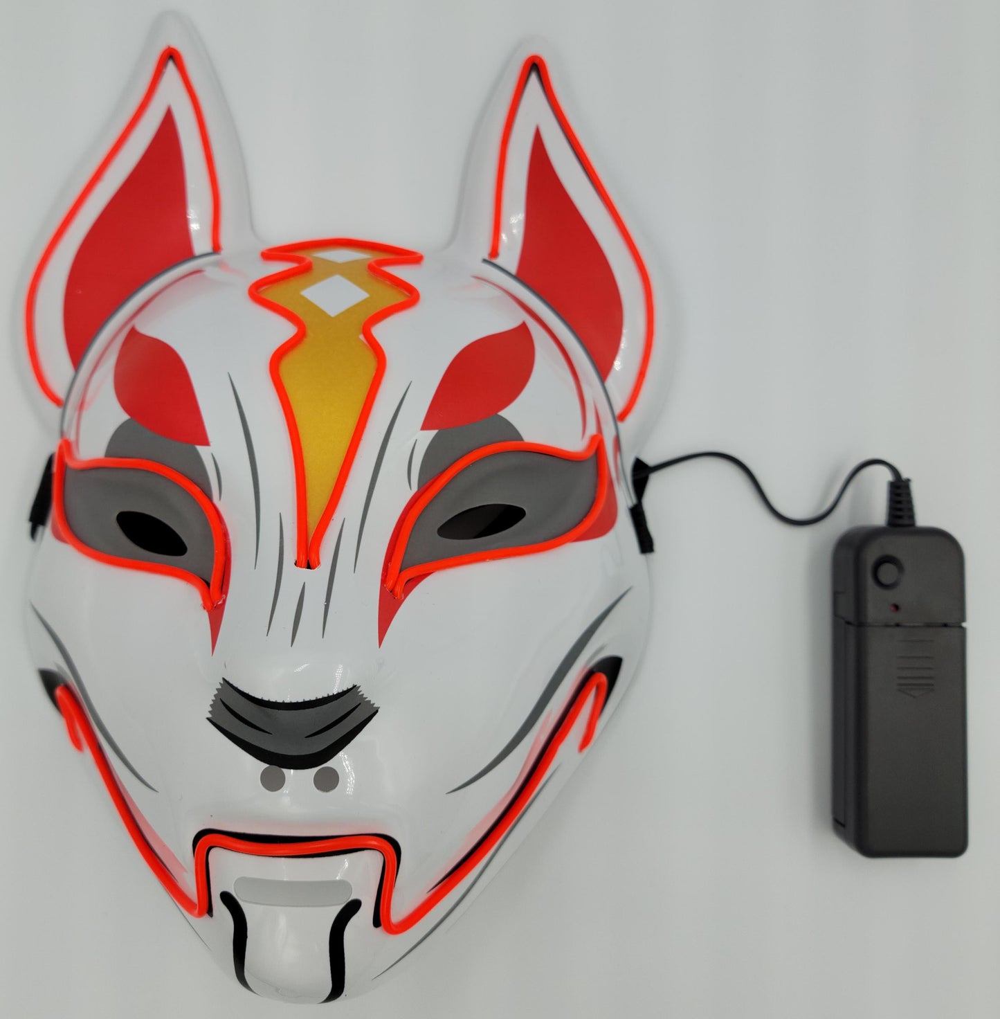 LED Light Up Kitsune Fox Mask Costume Cosplay