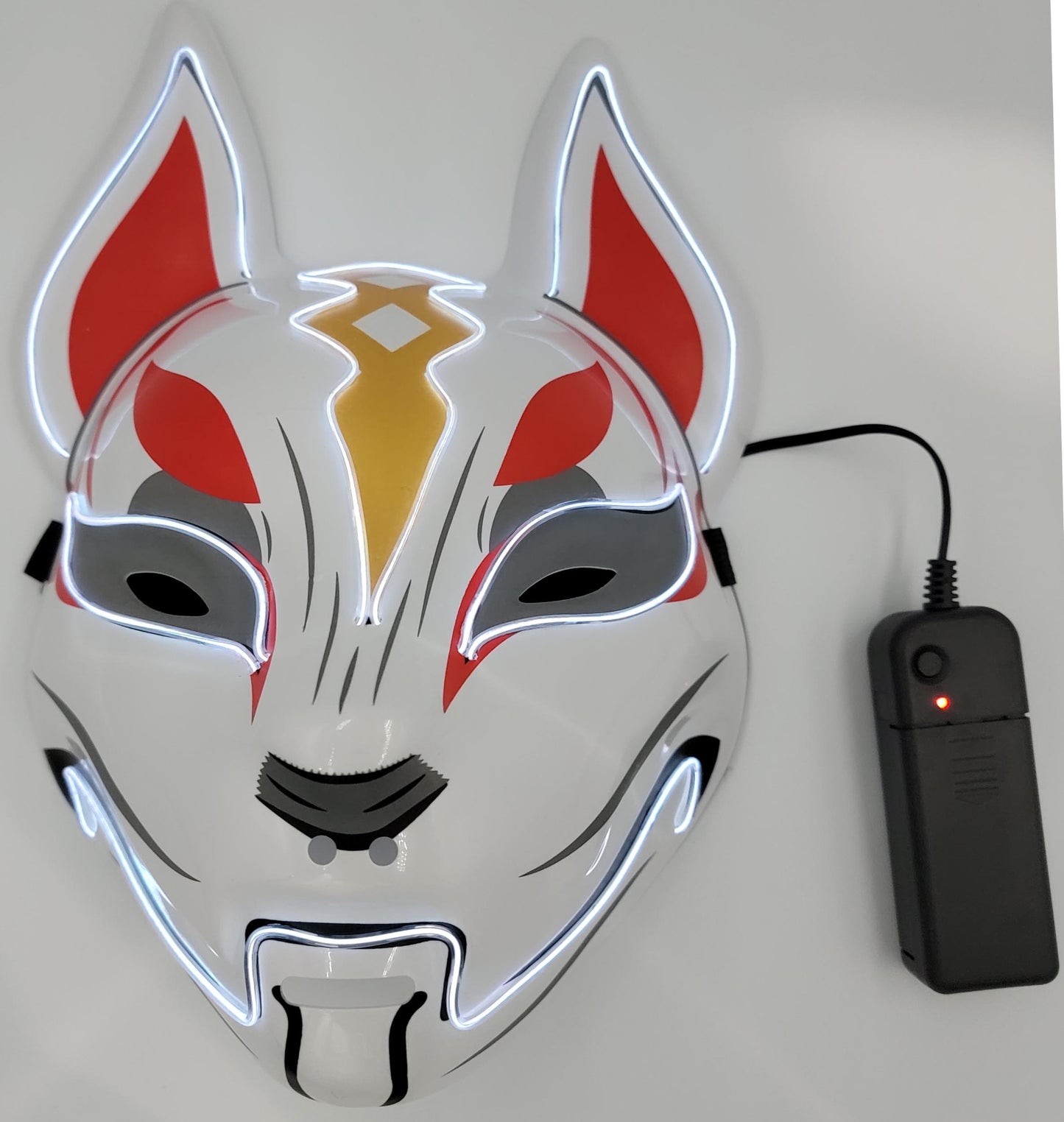 LED Light Up Kitsune Fox Mask Costume Cosplay