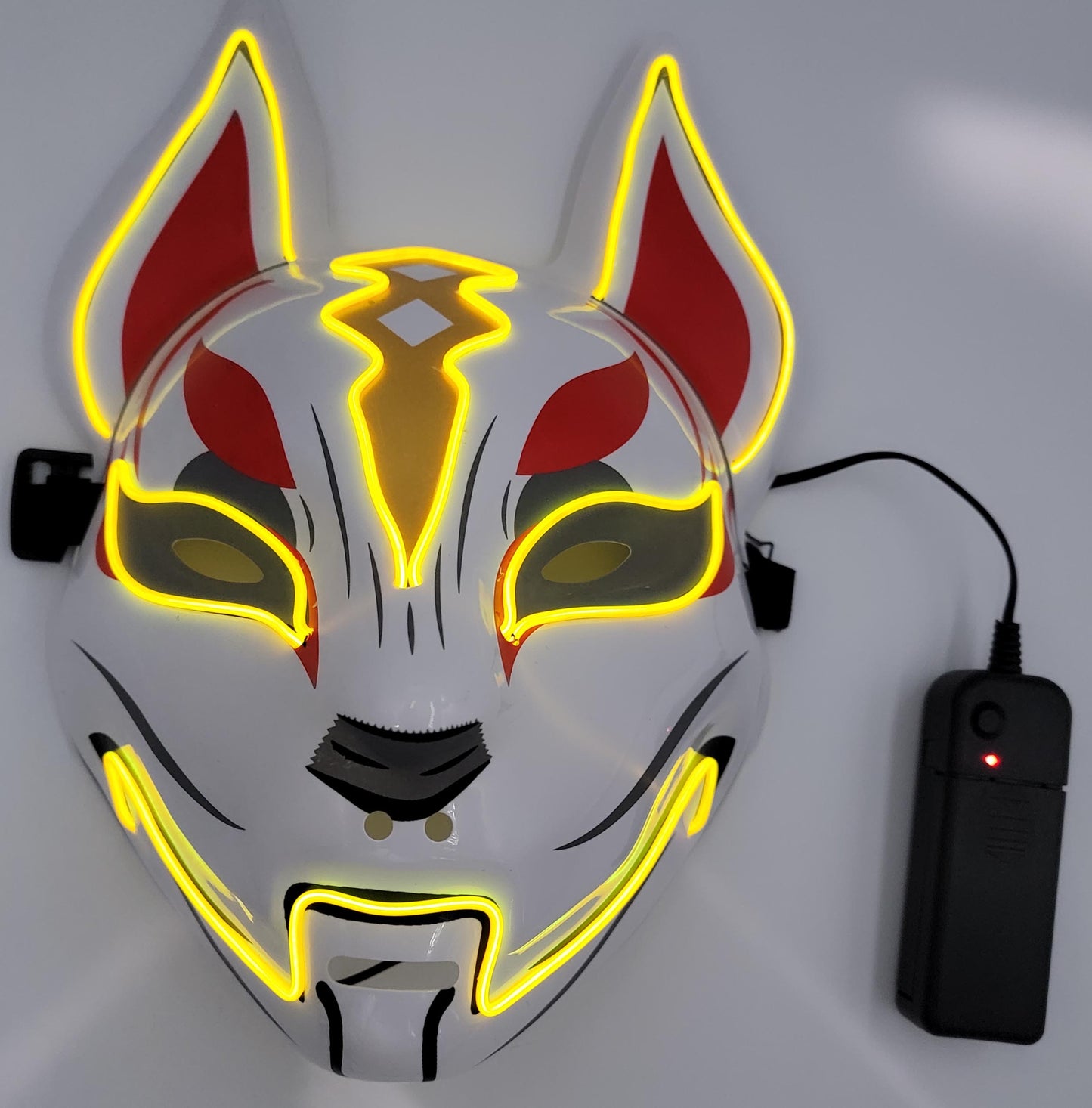 LED Light Up Kitsune Fox Mask Costume Cosplay