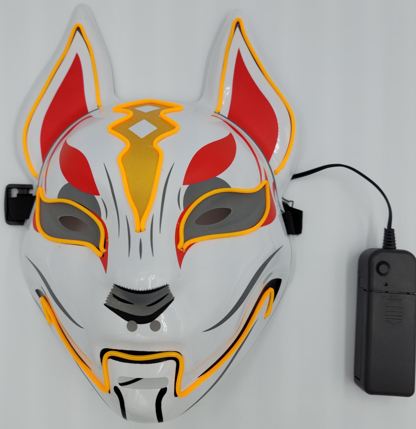 LED Light Up Kitsune Fox Mask Costume Cosplay