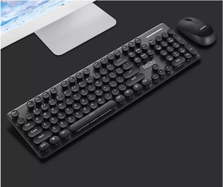Mini 2.4G Wireless Keyboard and Mouse Combo Round Keys Computer Laptop Mac Apple
