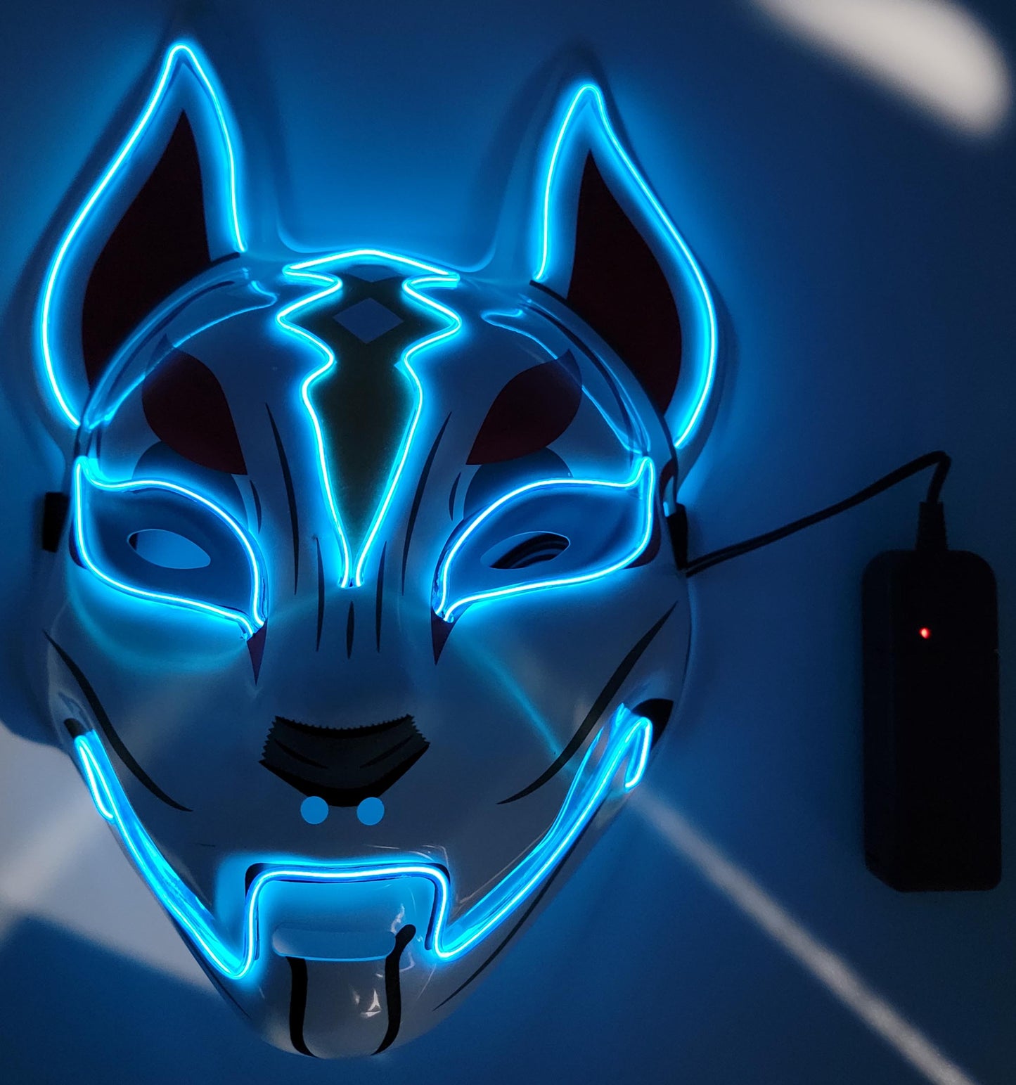LED Light Up Kitsune Fox Mask Costume Cosplay