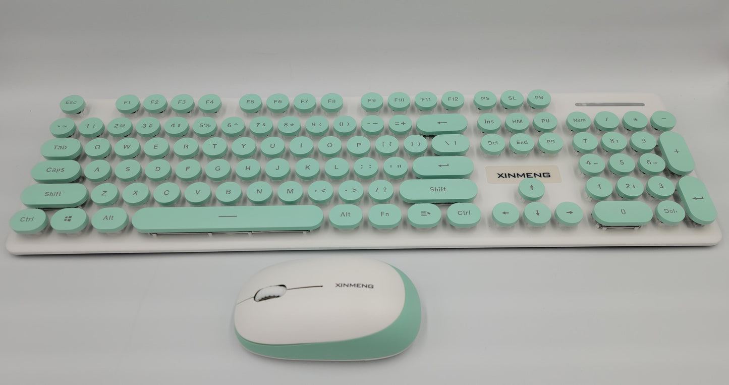 Mini 2.4G Wireless Keyboard and Mouse Combo Round Keys Computer Laptop Mac Apple