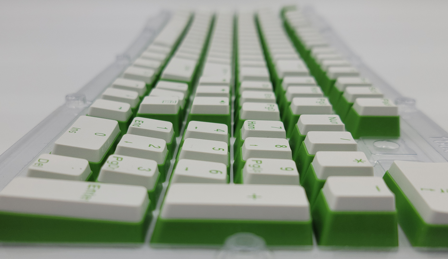 100% Full Size 104 Key Pink & Green Pudding Keycap Set for Mechanical Keybaords