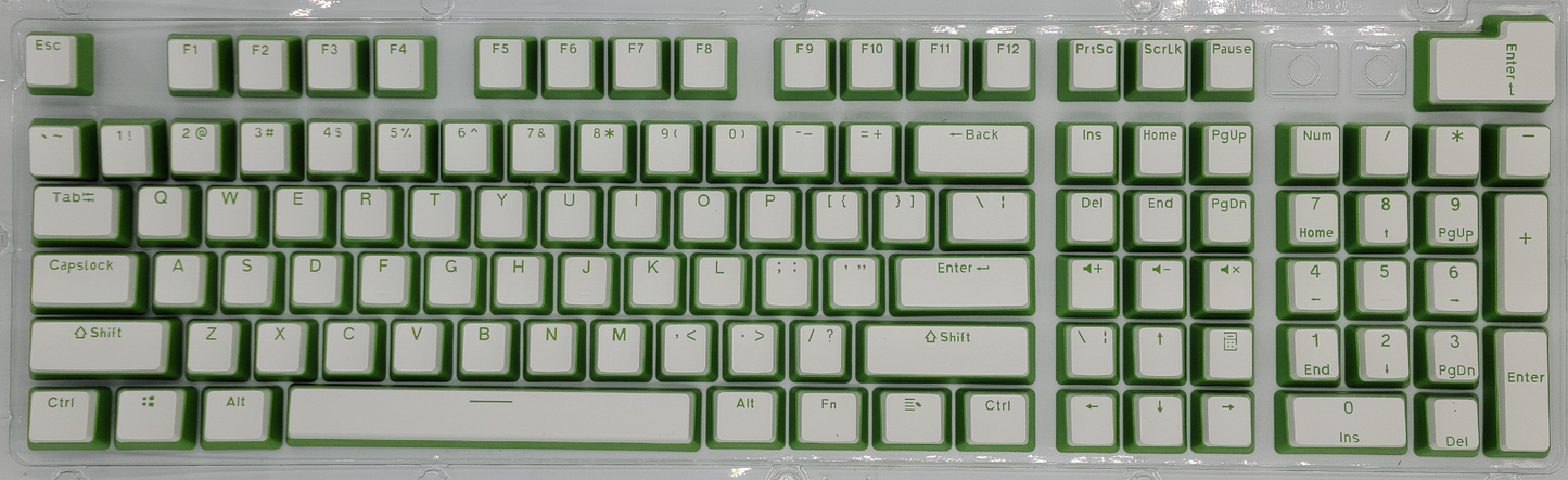 100% Full Size 104 Key Pink & Green Pudding Keycap Set for Mechanical Keybaords