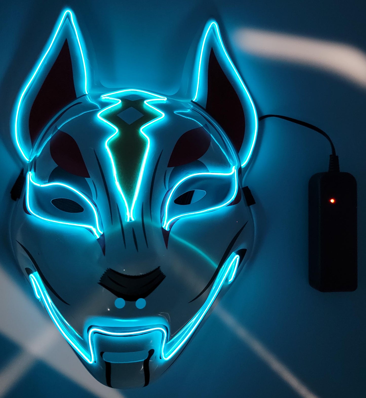 LED Light Up Kitsune Fox Mask Costume Cosplay