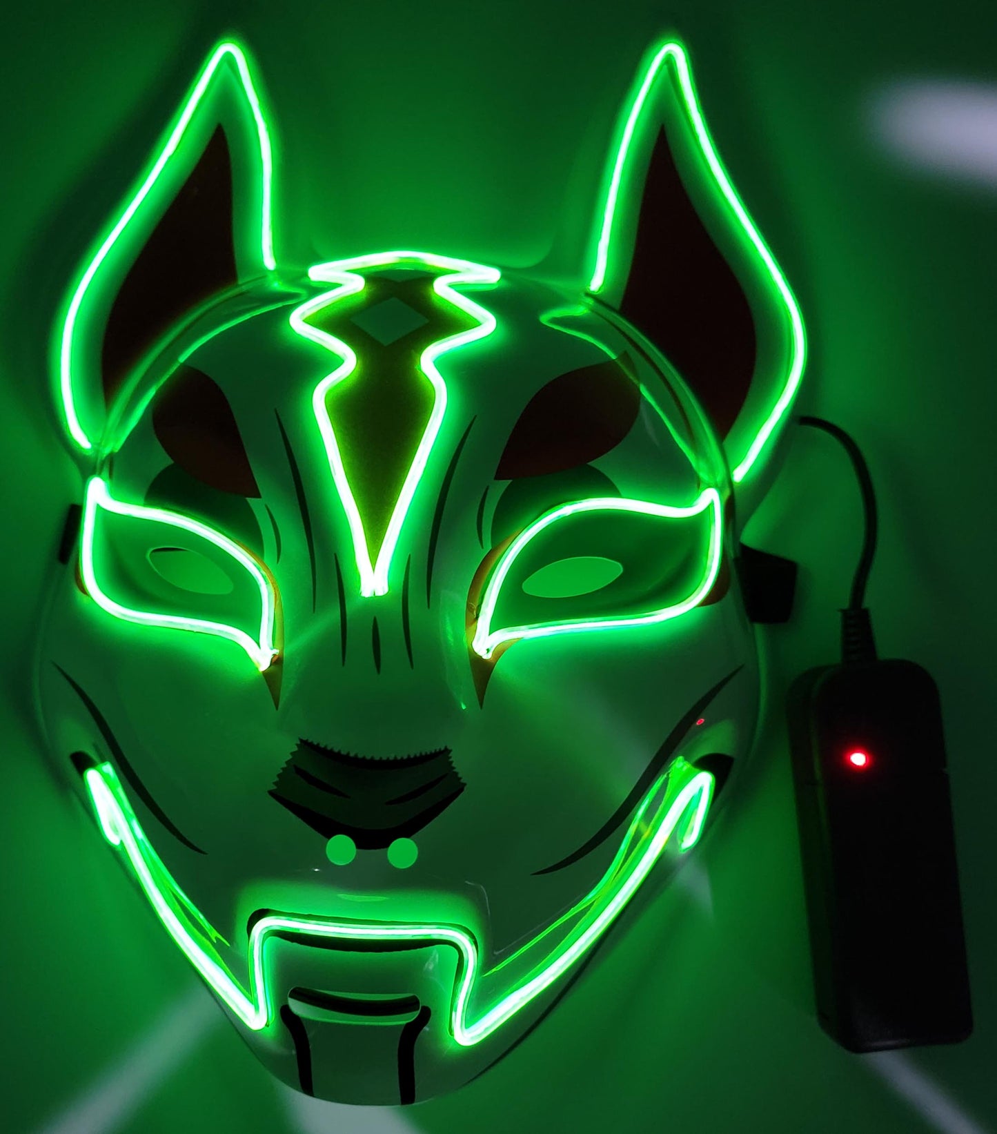 LED Light Up Kitsune Fox Mask Costume Cosplay