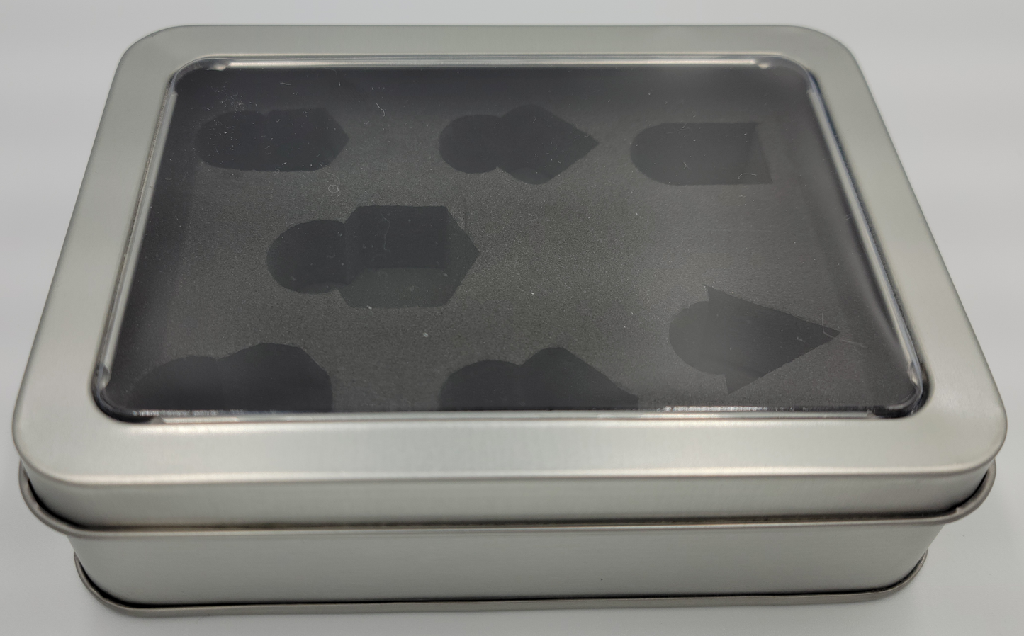 7 Piece Silver Metal DnD Container with Window
