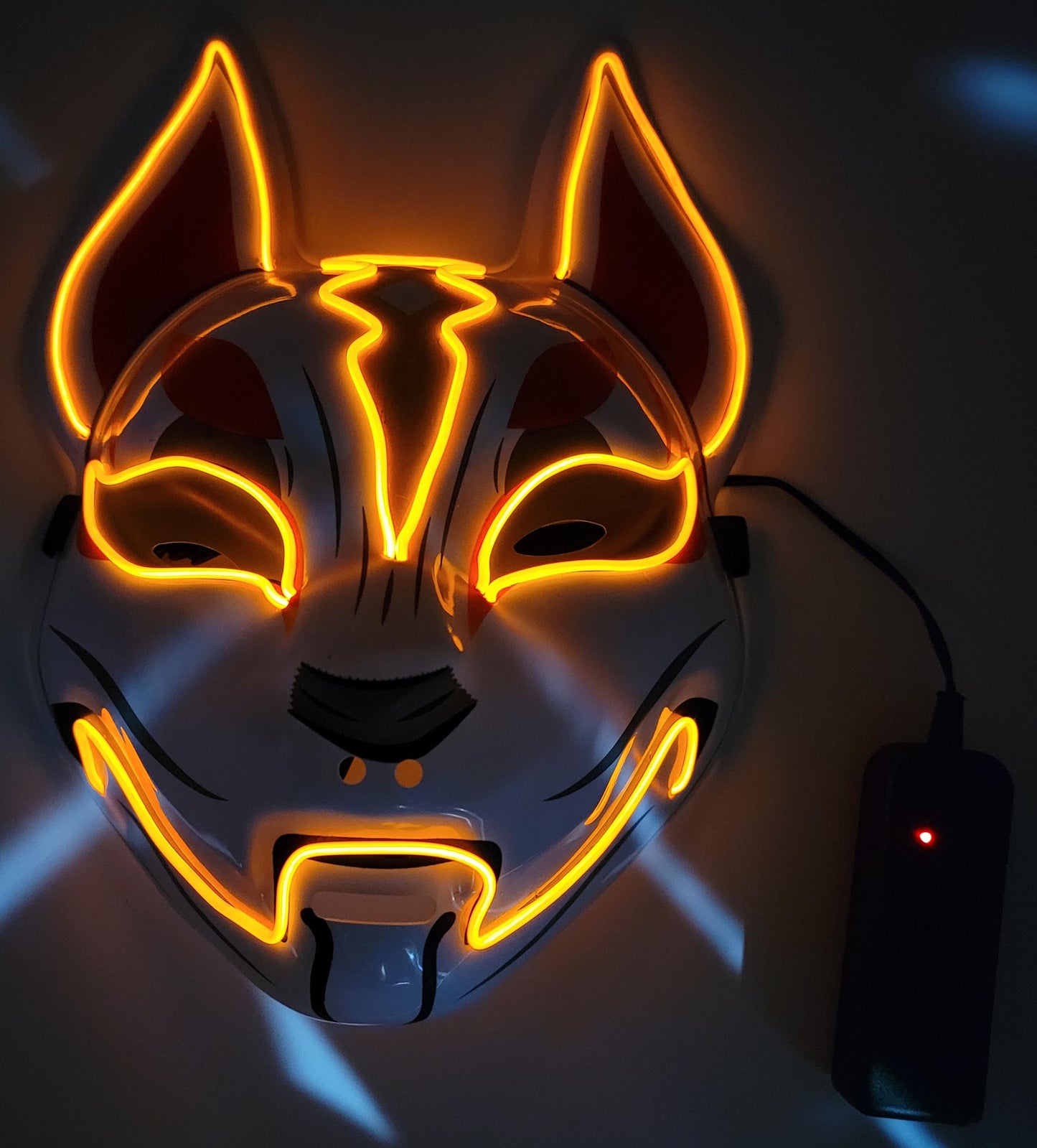 LED Light Up Kitsune Fox Mask Costume Cosplay