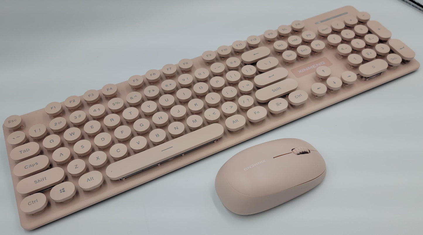Mini 2.4G Wireless Keyboard and Mouse Combo Round Keys Computer Laptop Mac Apple