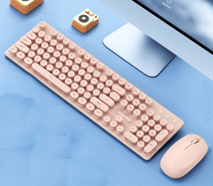Mini 2.4G Wireless Keyboard and Mouse Combo Round Keys Computer Laptop Mac Apple