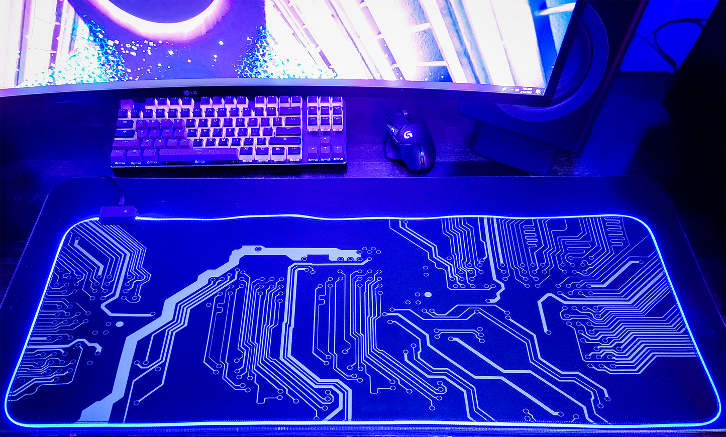 Circuit Board LED Gaming Mouse Pad