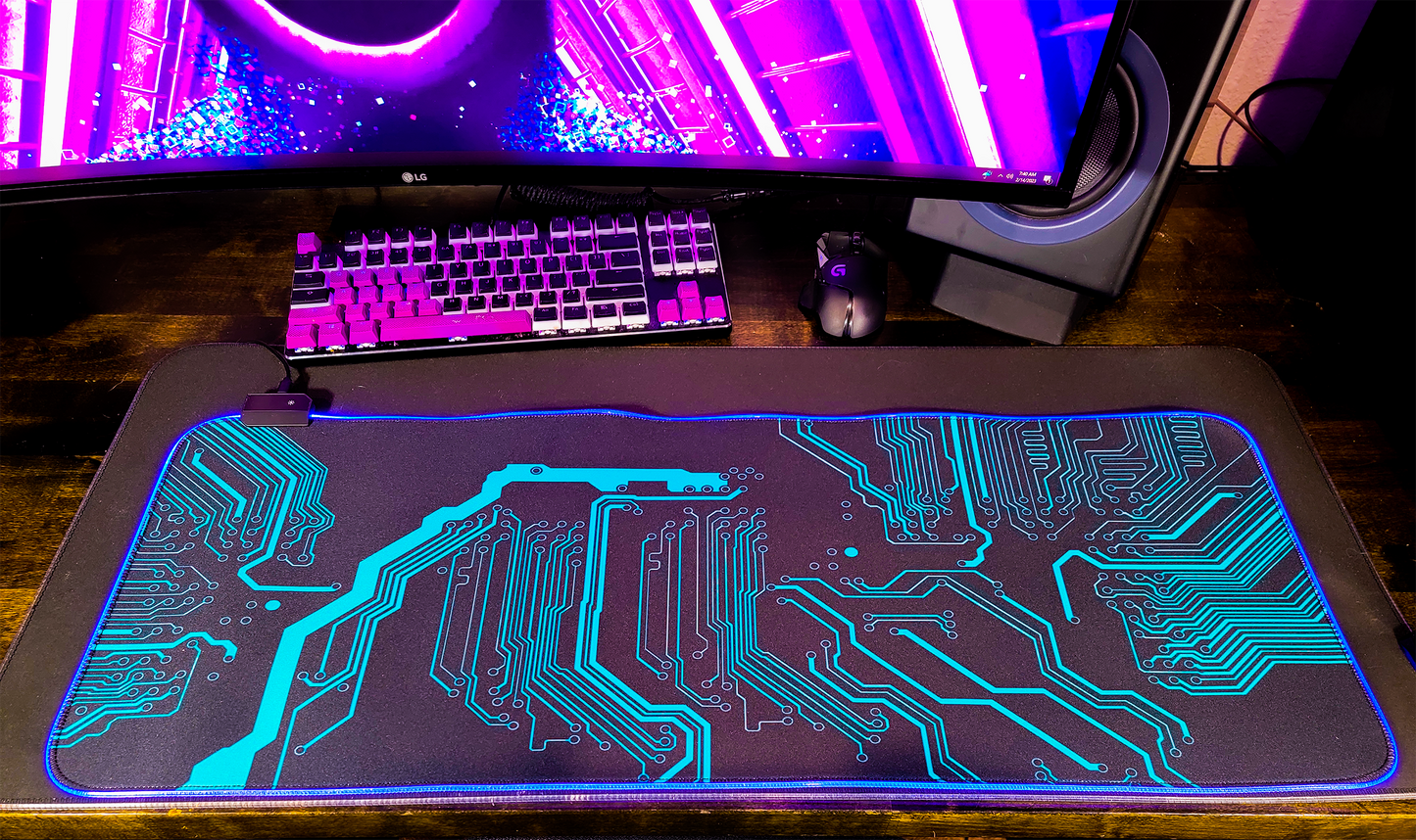 Circuit Board LED Gaming Mouse Pad