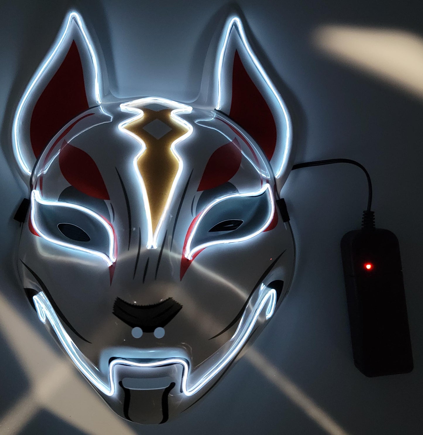 LED Light Up Kitsune Fox Mask Costume Cosplay
