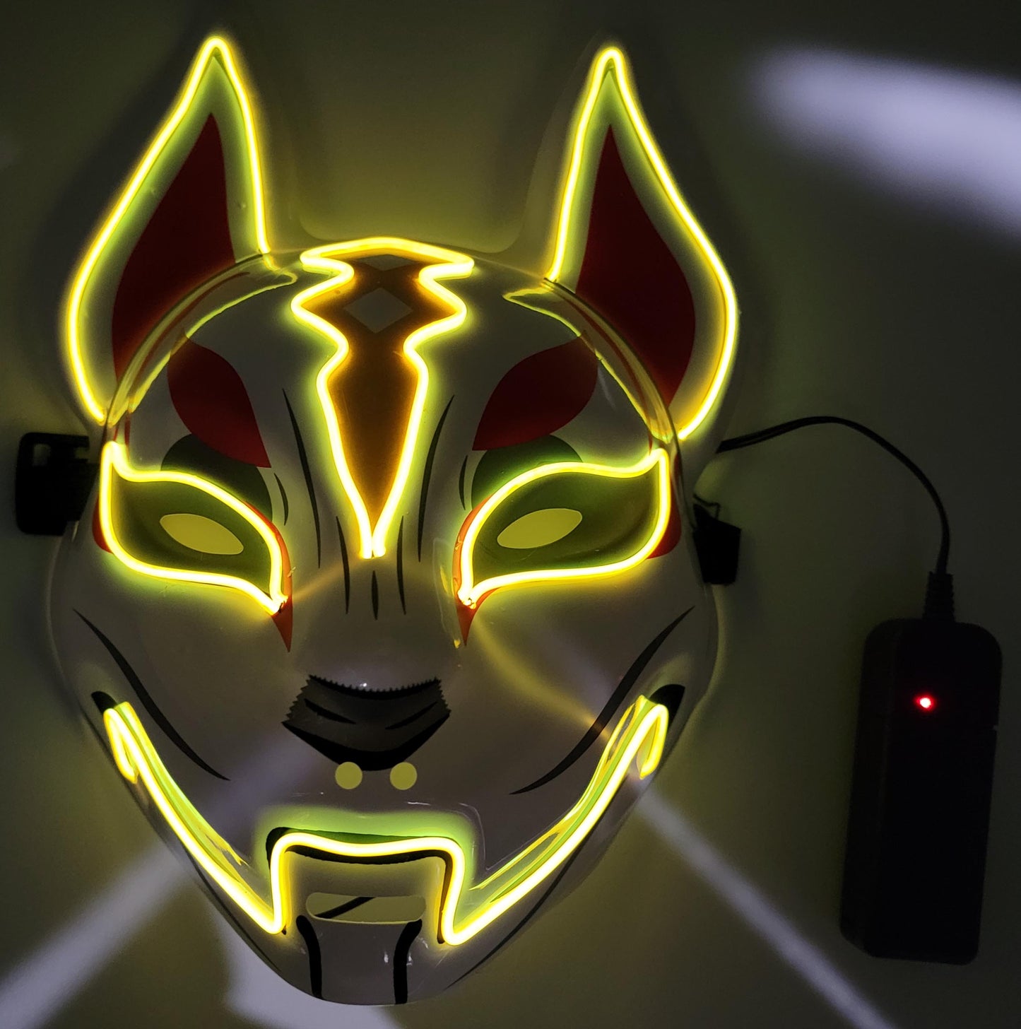 LED Light Up Kitsune Fox Mask Costume Cosplay