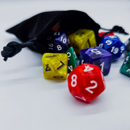 42 Piece DND Dice Set + 6 Velvet Dice Bags