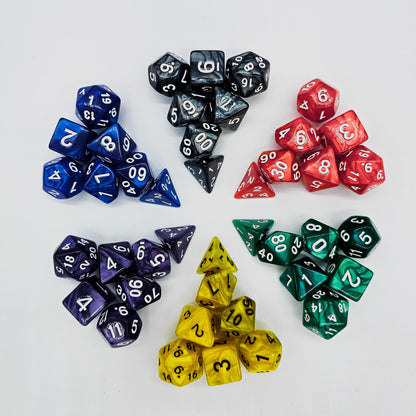 42 Piece DND Dice Set + 6 Velvet Dice Bags
