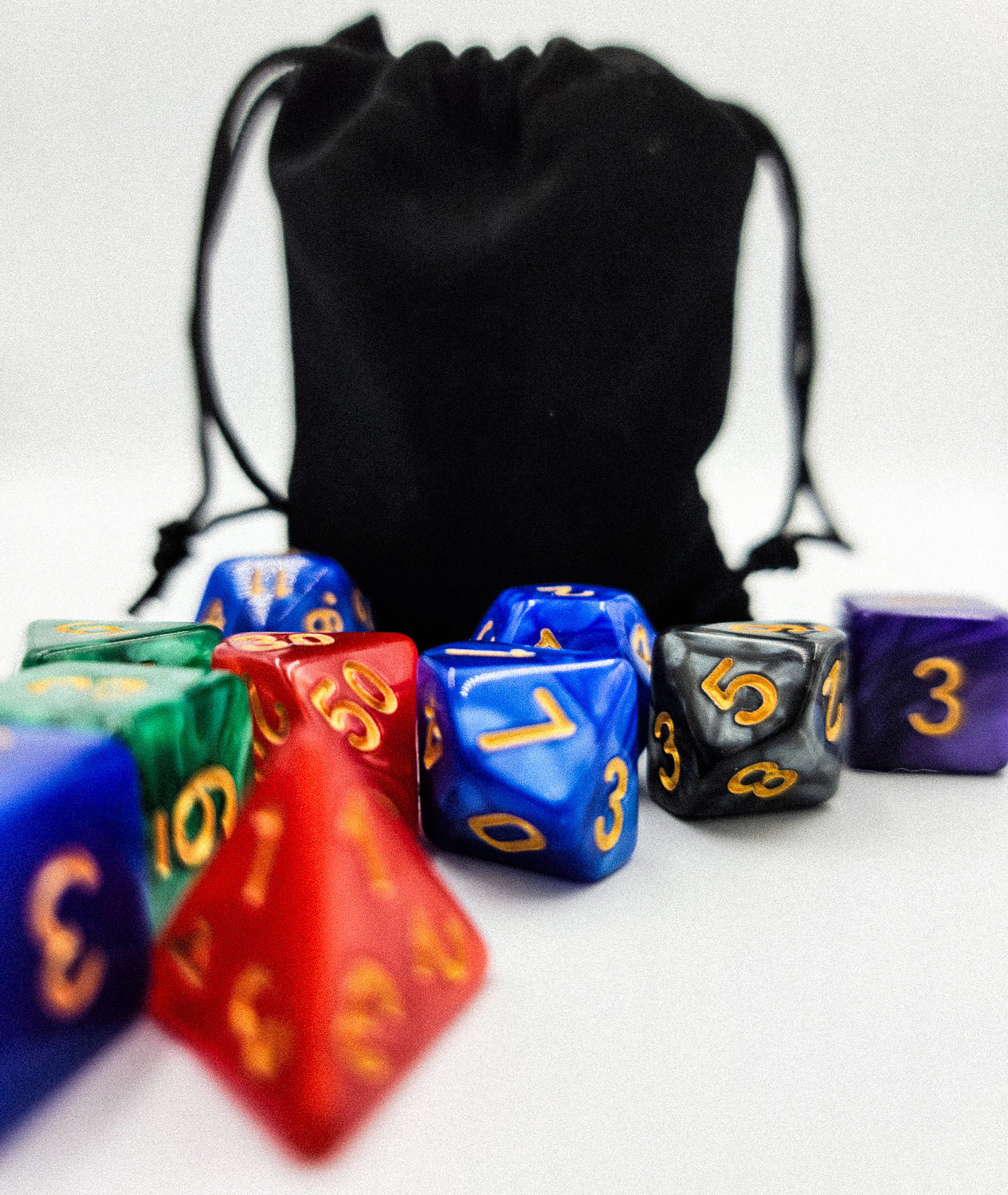 42 Piece DND Dice Set + 6 Velvet Dice Bags