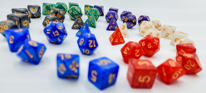 42 Piece DND Dice Set + 6 Velvet Dice Bags