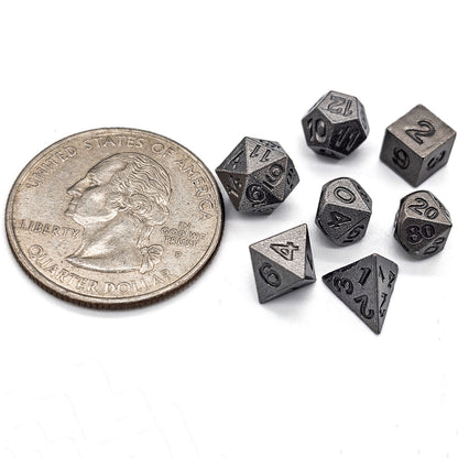 6mm  Mini Silver Metal DND Dice Set