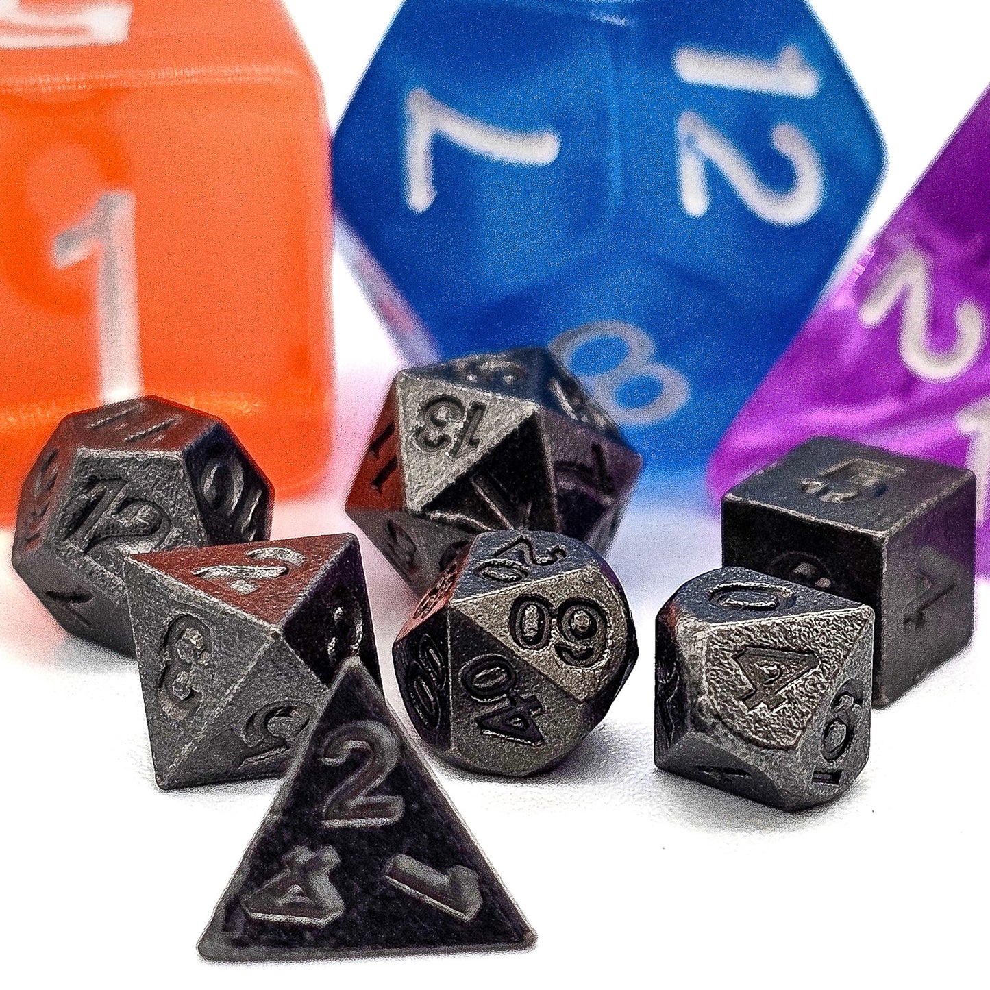 6mm  Mini Silver Metal DND Dice Set