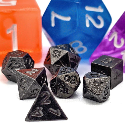 6mm  Mini Silver Metal DND Dice Set