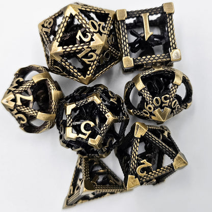 Ancient Gold Hollow Metal Cthulhu Dice