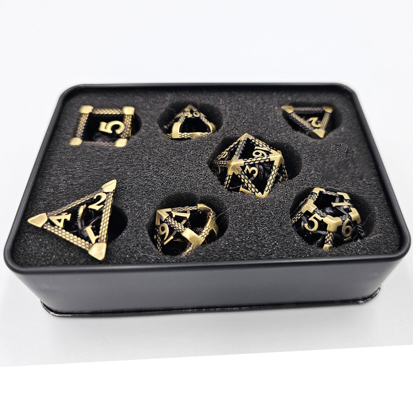 Ancient Gold Hollow Metal Cthulhu Dice