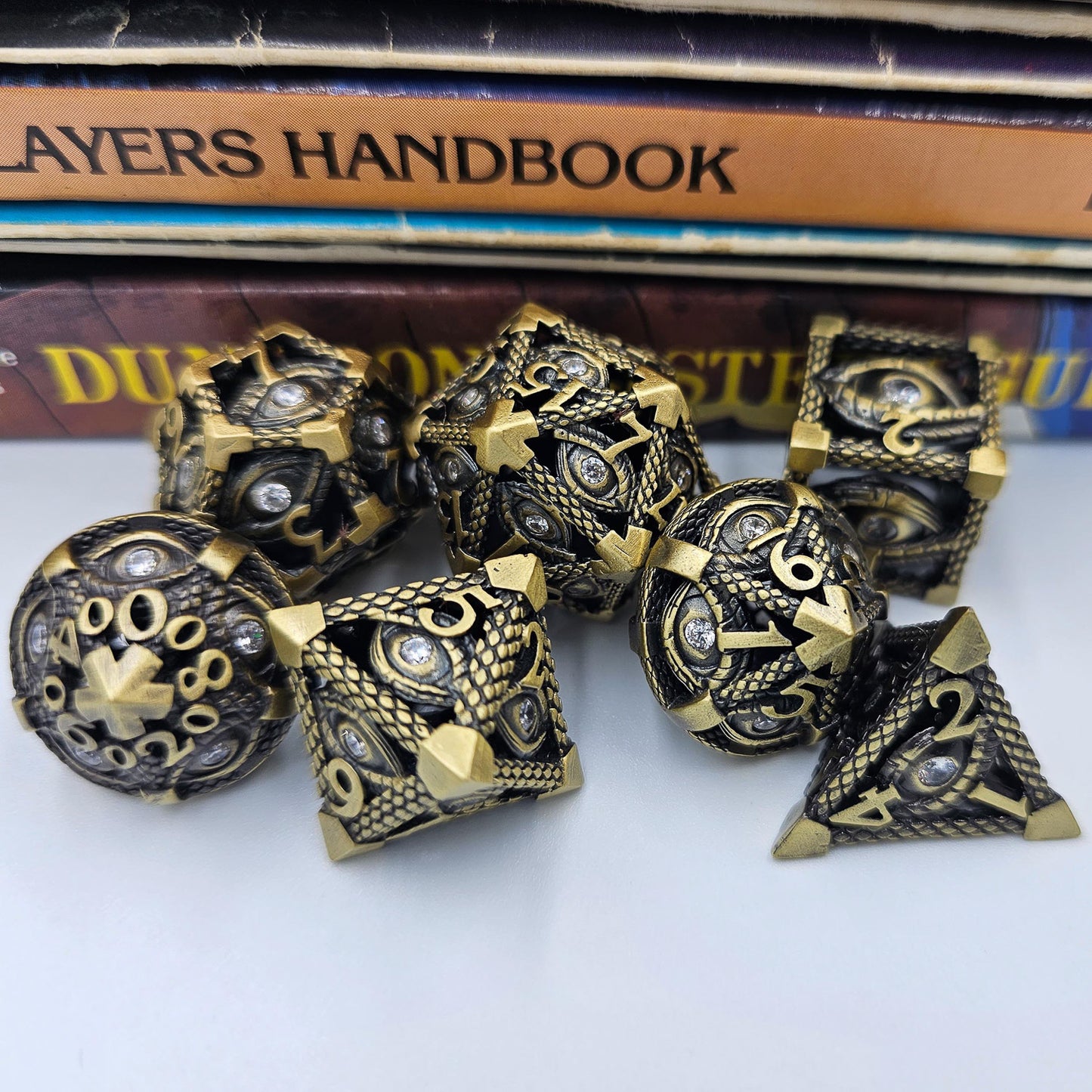 Ancient Gold Hollow Metal Illuminati Dice