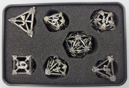 Black/Gray Hollow Metal Caltrops Dice