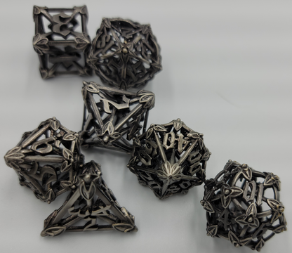 Black/Gray Hollow Metal Caltrops Dice