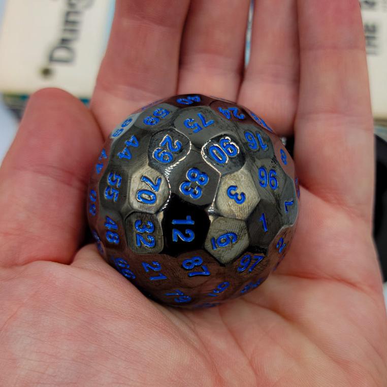 Black & Blue Metal D100 DND Dice