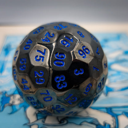 Black & Blue Metal D100 DND Dice