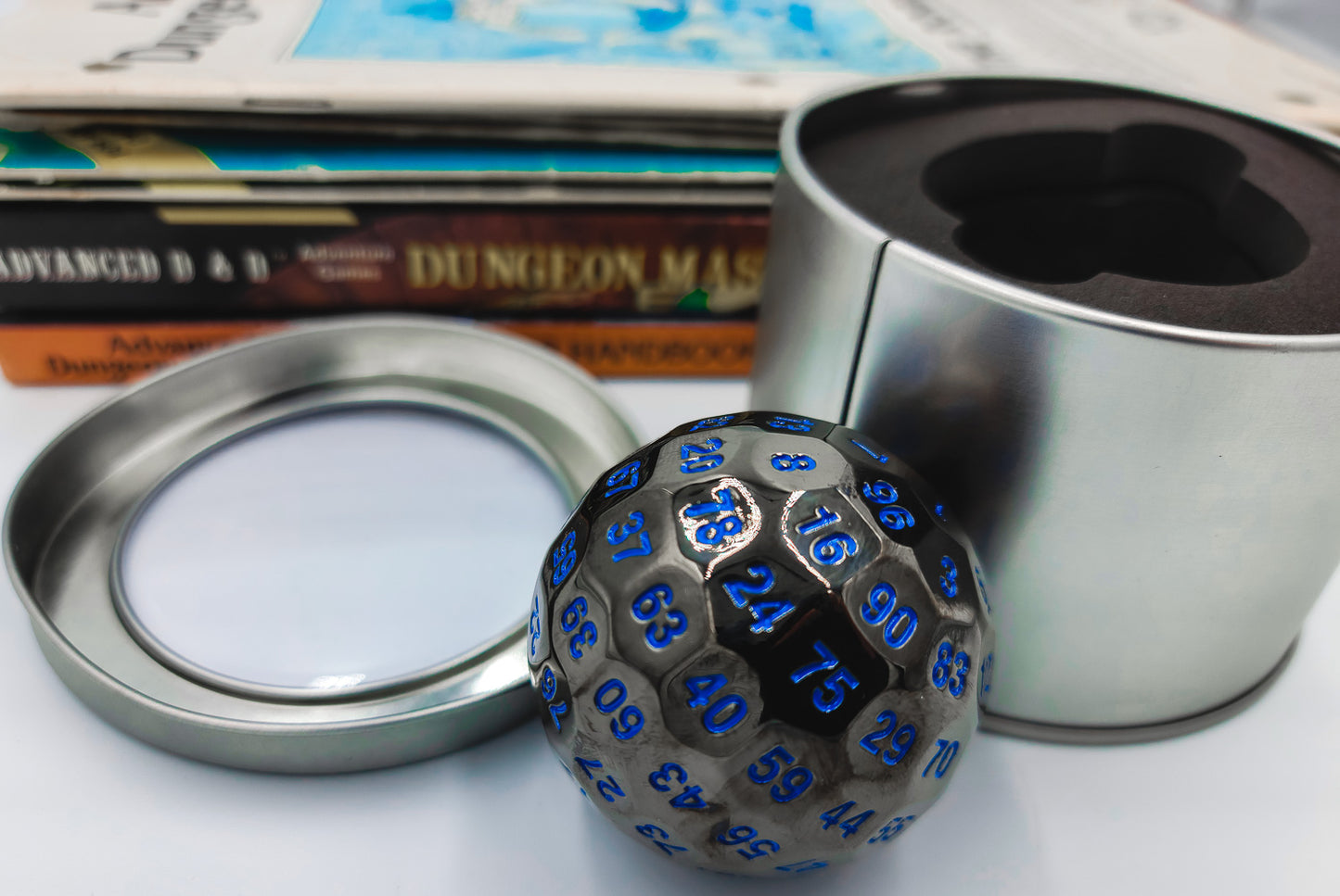 Black & Blue Metal D100 DND Dice