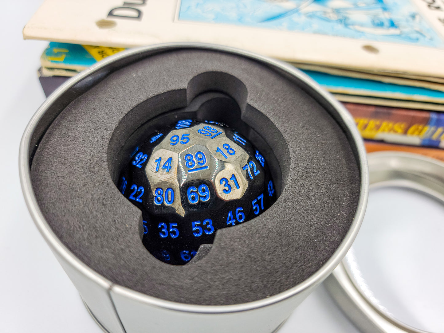 Black & Blue Metal D100 DND Dice