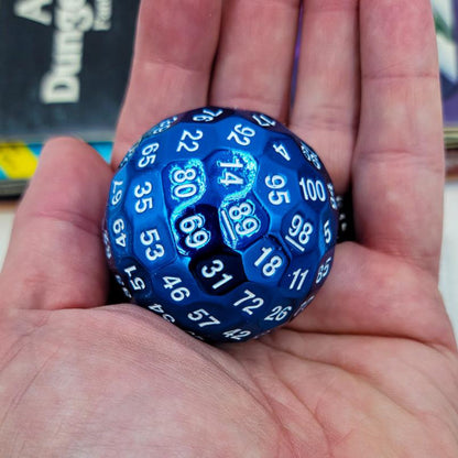 Blue Metal D100 DND Dice