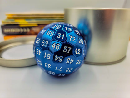 Blue Metal D100 DND Dice