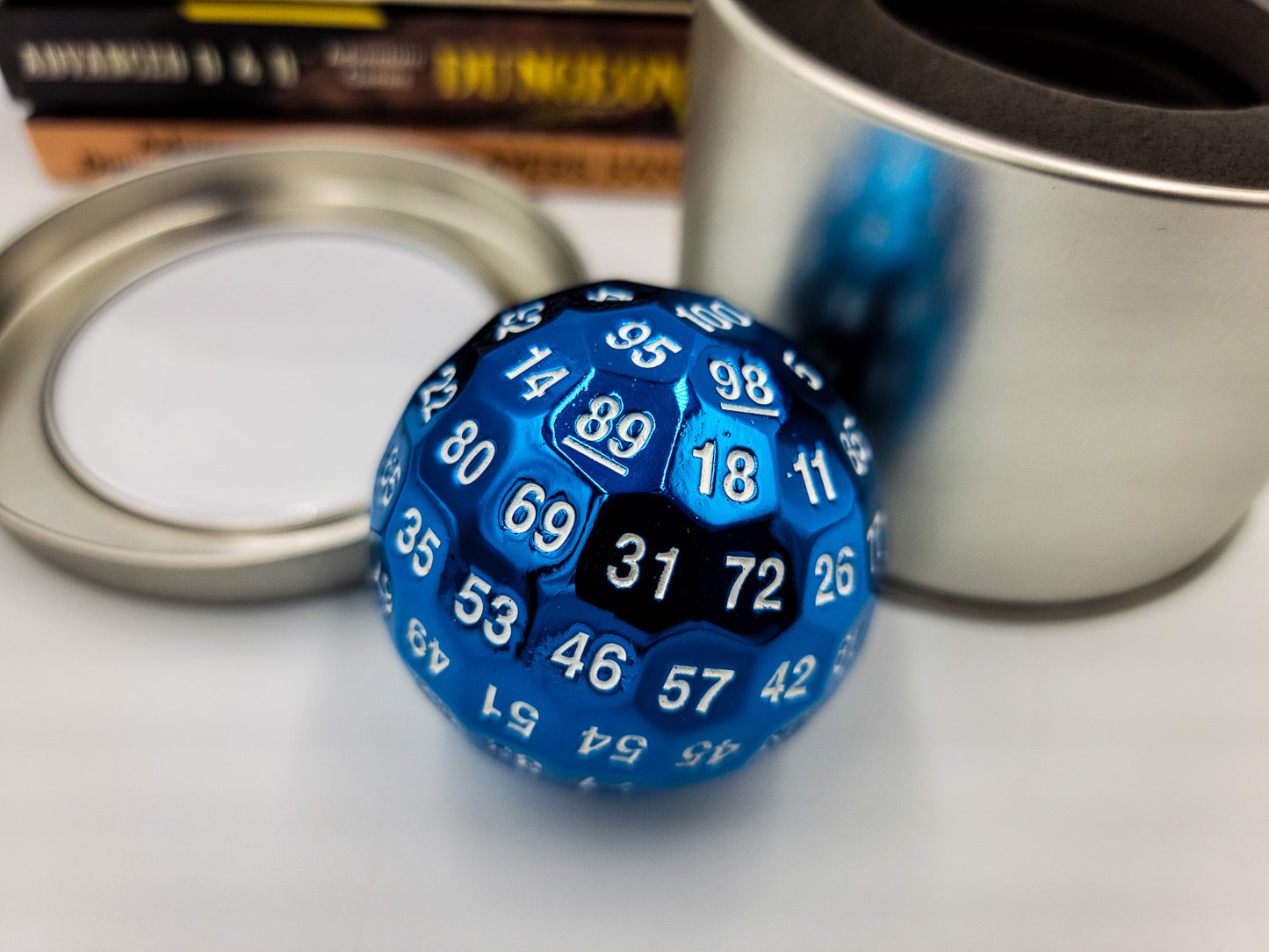 Blue Metal D100 DND Dice