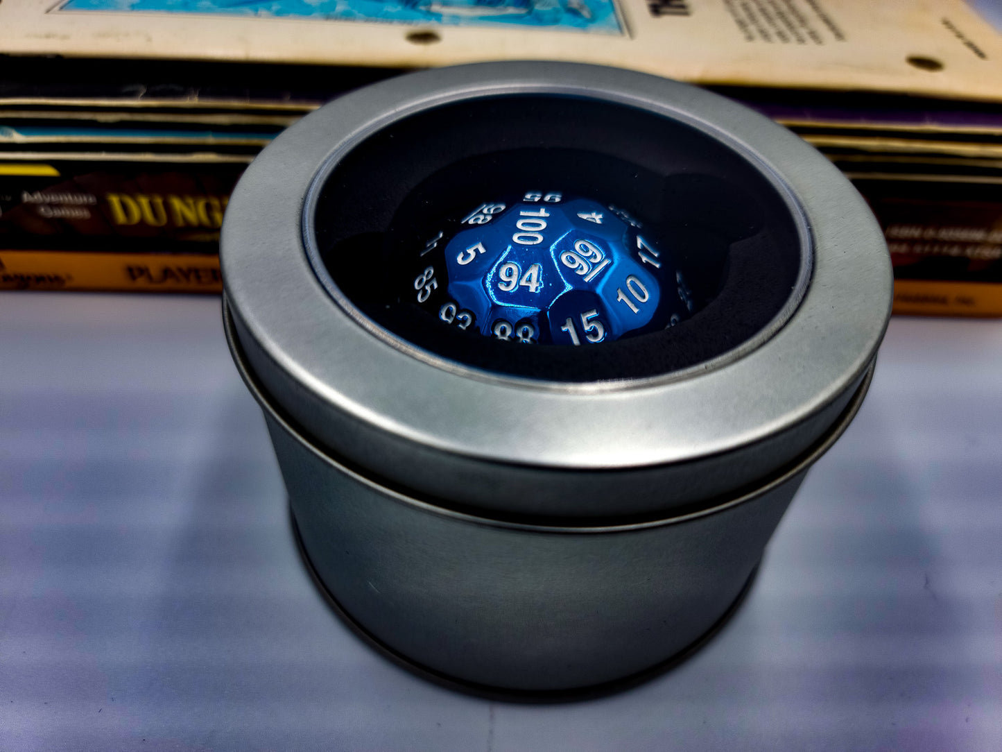 Blue Metal D100 DND Dice