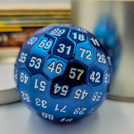 Blue Metal D100 DND Dice