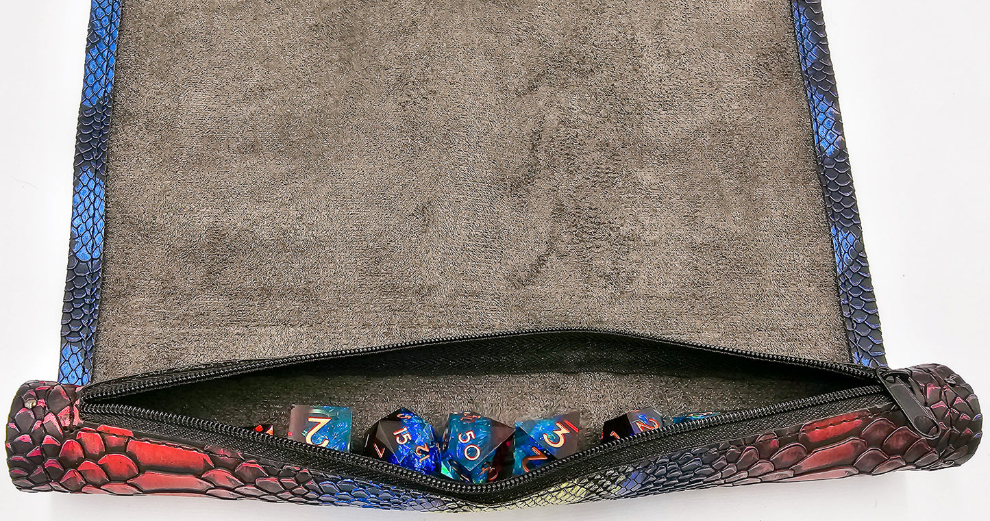 Colorful Dragon Scale Leather DND Dice Mat