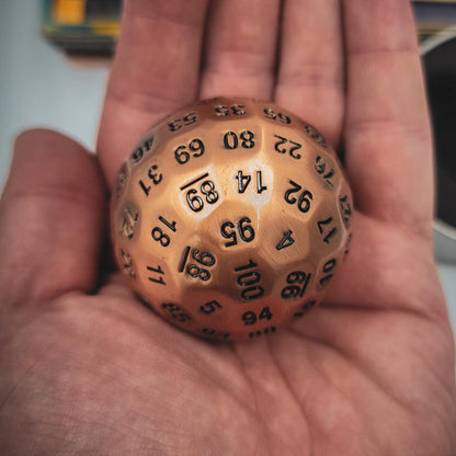 Copper Metal D100 DND Dice