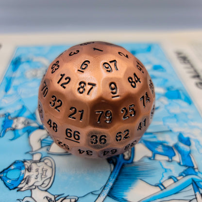 Copper Metal D100 DND Dice