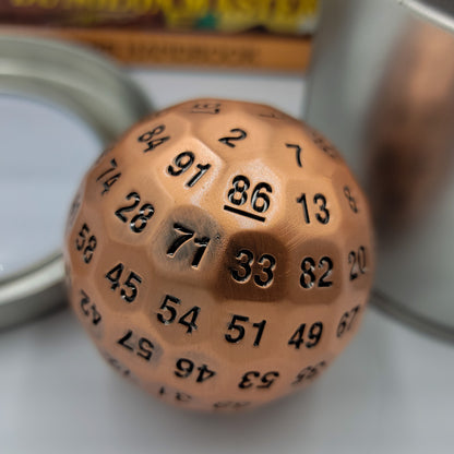 Copper Metal D100 DND Dice