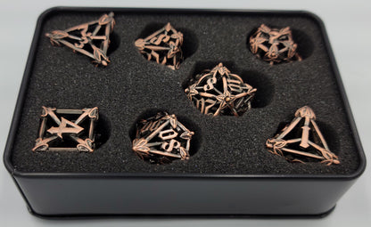 Copper Hollow Metal Caltrops Dice