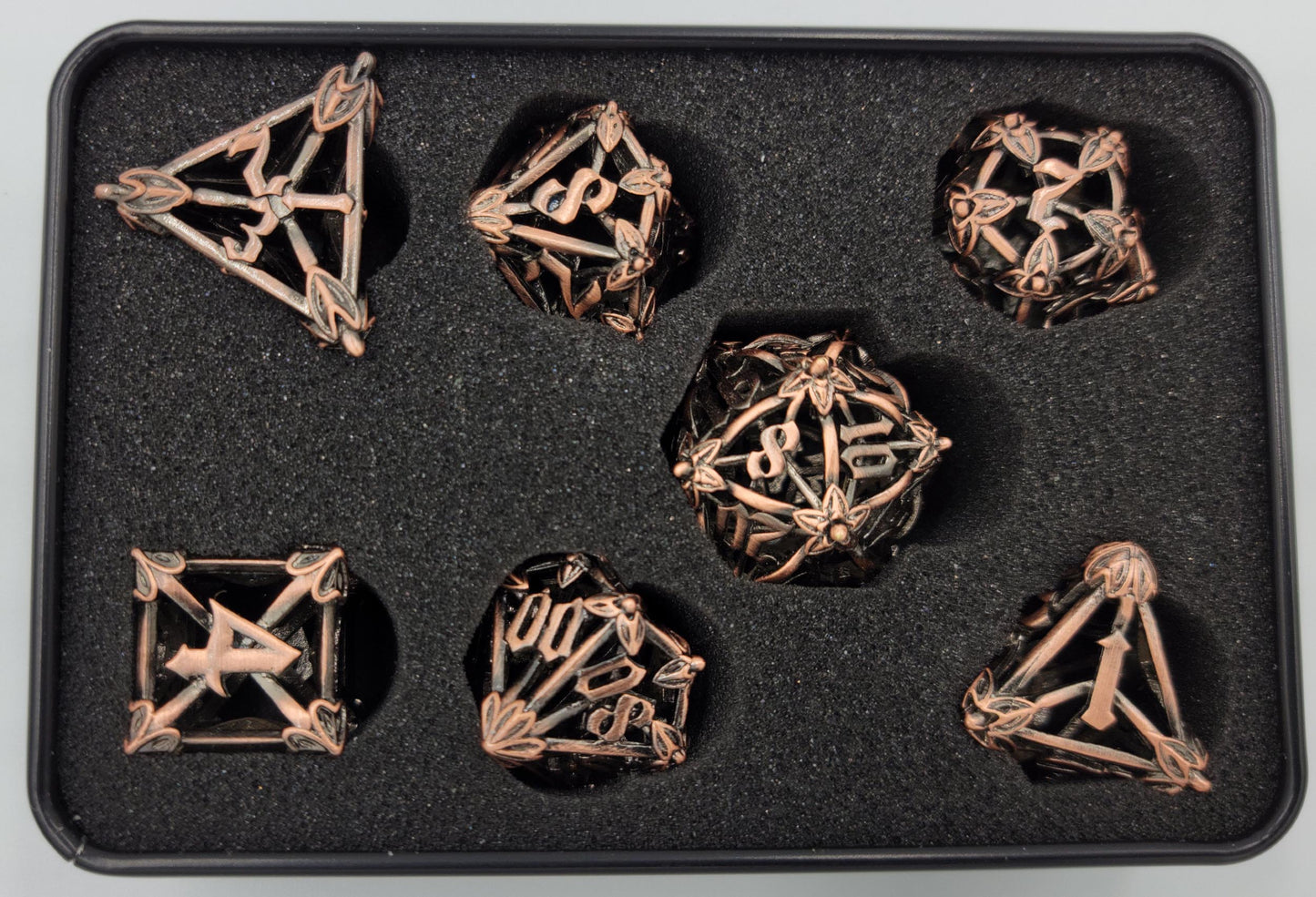 Copper Hollow Metal Caltrops Dice