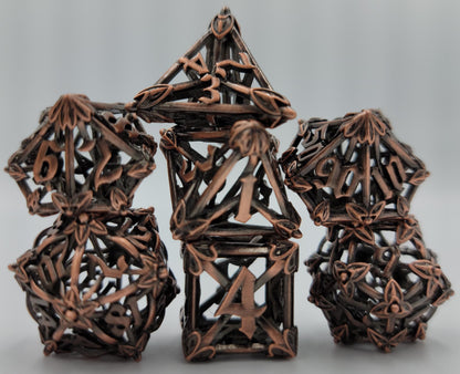 Copper Hollow Metal Caltrops Dice