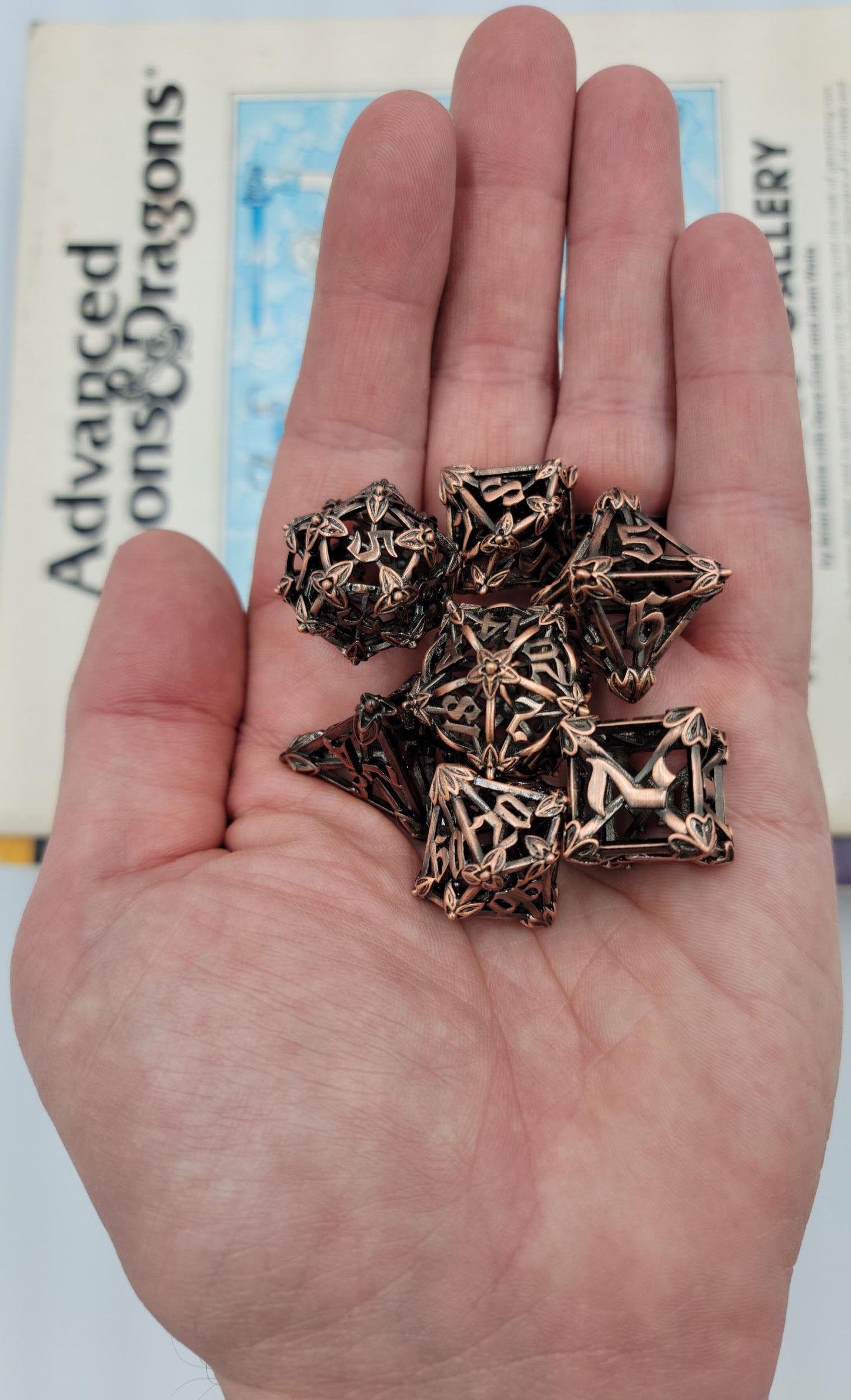 Copper Hollow Metal Caltrops Dice